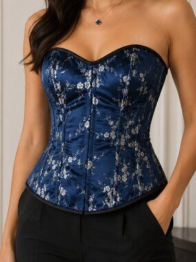 Blue Asian Themed Corset Set - NEW